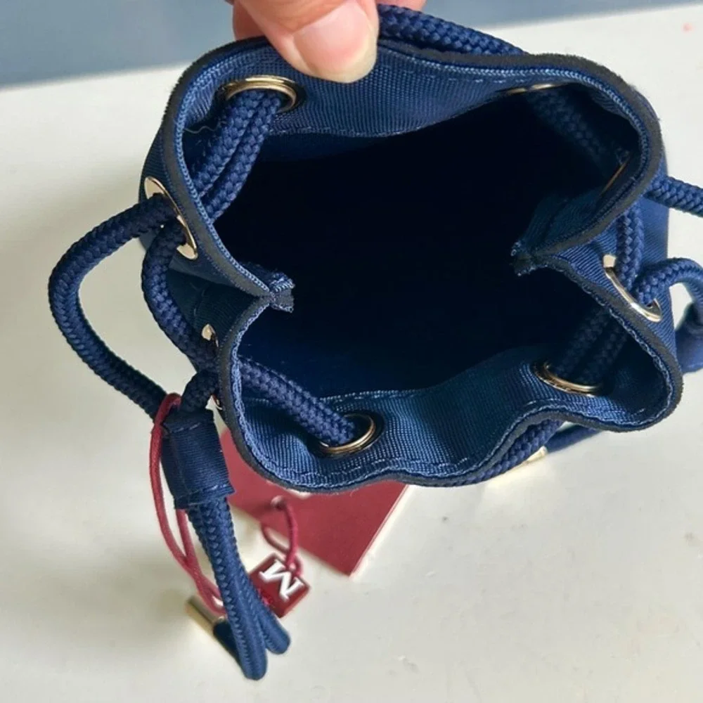 Max Mara Studio Neoprene Drawstring Travel Pouch Blue‎ Beauty Case  NWT